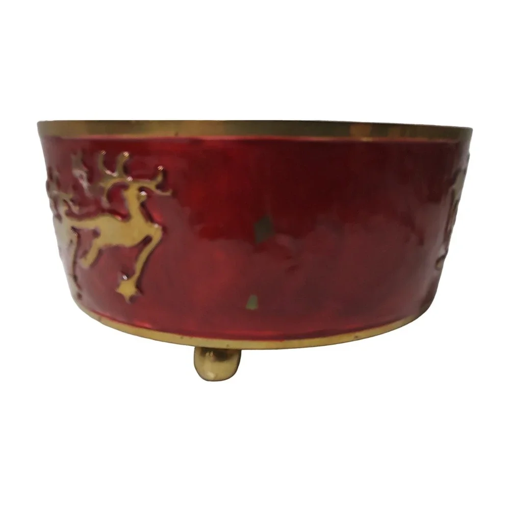 Pier One Christmas Brass Red Wine Bottle Stand Large Candle Holder Holiday‎ SEE